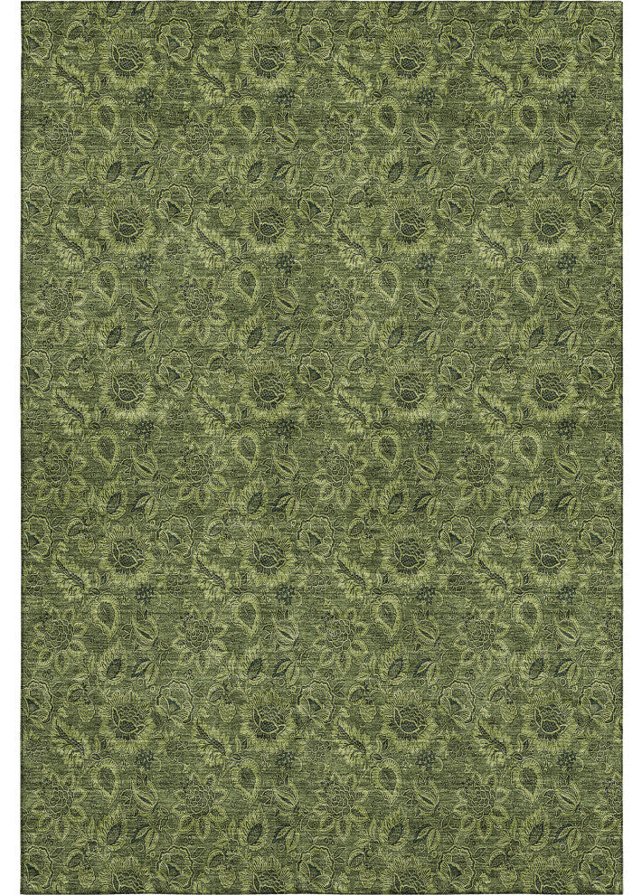 Premium Machine Washable Mayfield AMF661 Olive 3' x 5' Rug