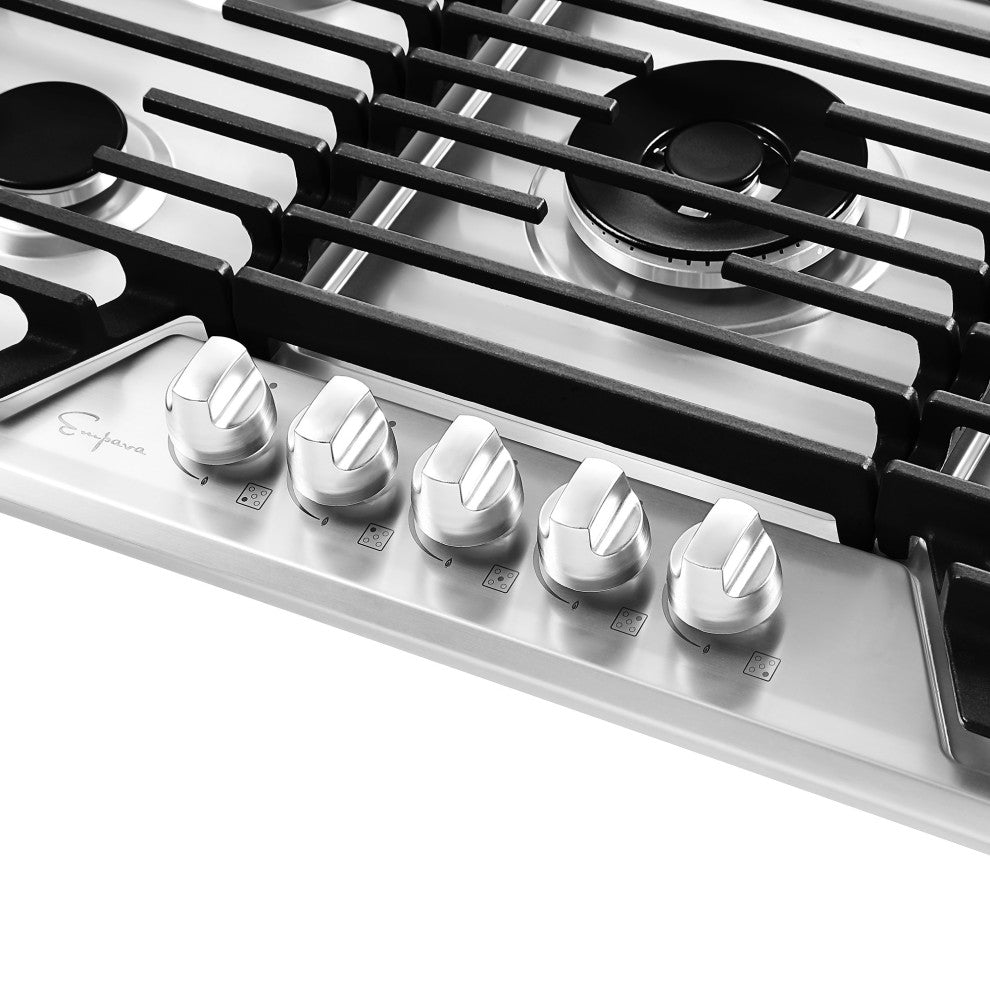 Empava 36-in Built-in Gas Cooktop with 5 Sealed Burners - LPG Convertible