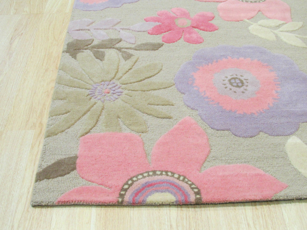 Gray Transitional Oriental Florida Area Rug