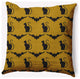 18" x 18" Cats and Bats Indoor/Outdoor Polyester Throw Pillow, Autumn Gold