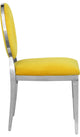 Carousel Upholstered Dining Chair, Set of 2, Yellow Velvet, Chrome Finish