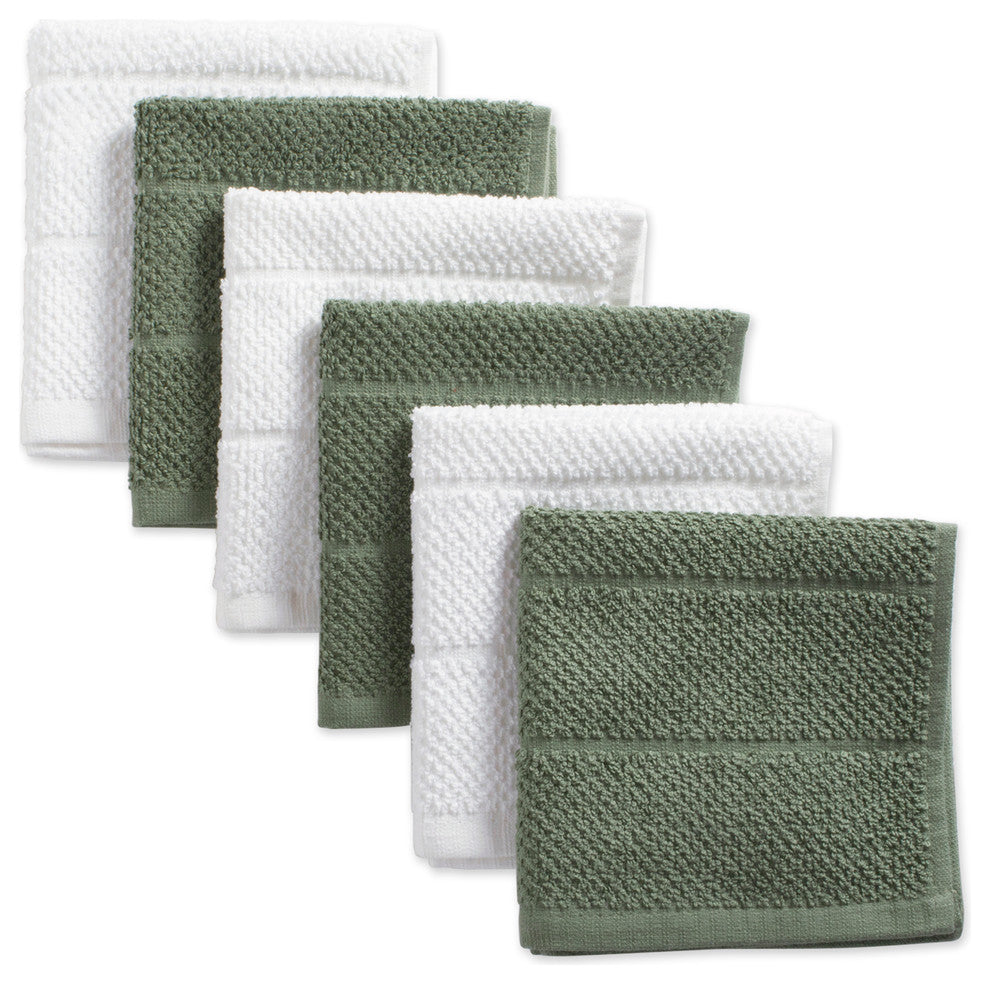 DII Assorted Artichoke Basic Chef Terry Dishcloth, Set of 6