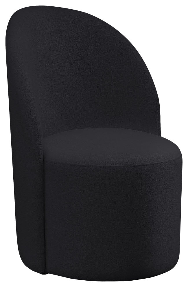 Hautely Boucle Fabric Upholstered Accent Chair, Black