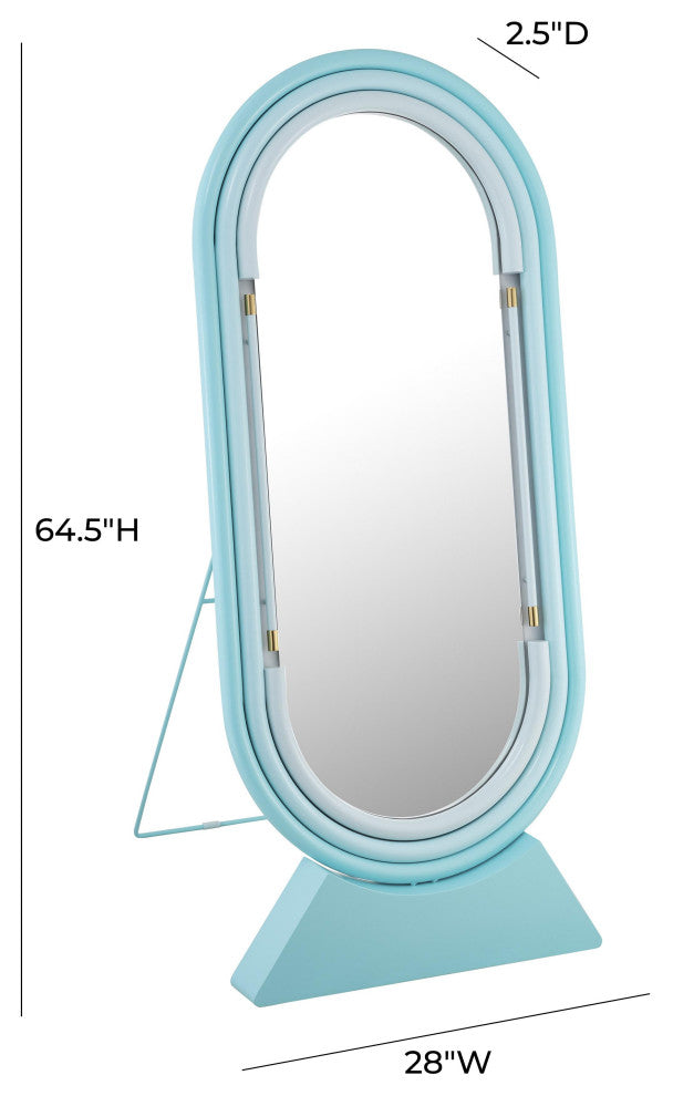 Neon Floor Mirror in Blue