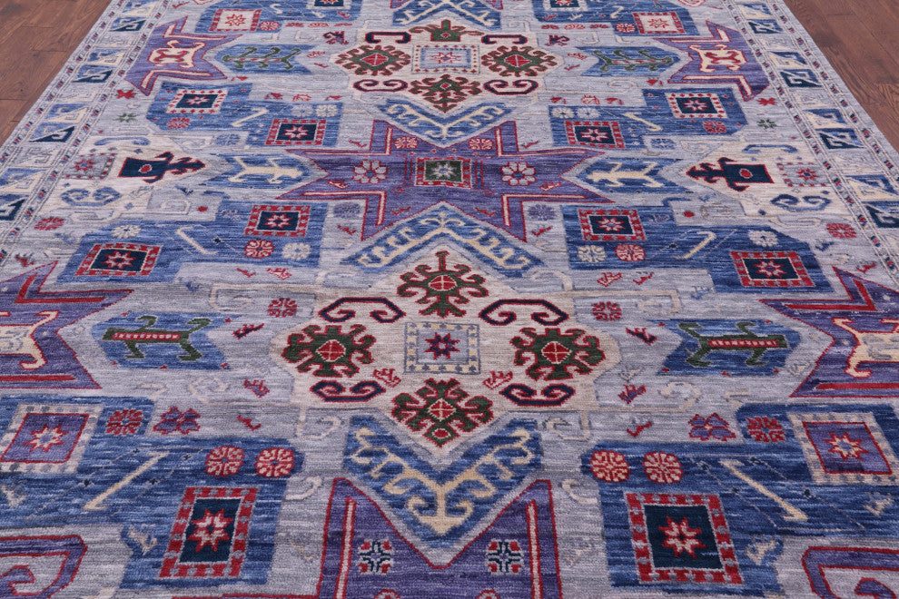 9' 2" X 12' 3" Kazak Handmade Wool Rug - Q13270