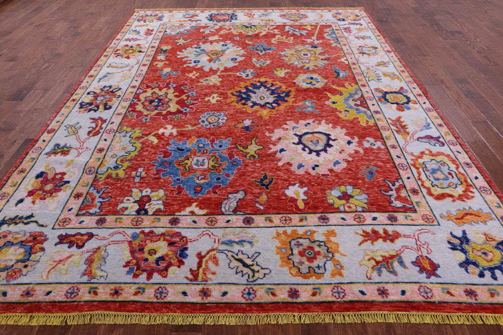 Turkish Oushak Hand Knotted Wool Rug 8' 11" X 11' 5" - Q14801