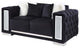 Velvet Upholstery Loveseat, Black