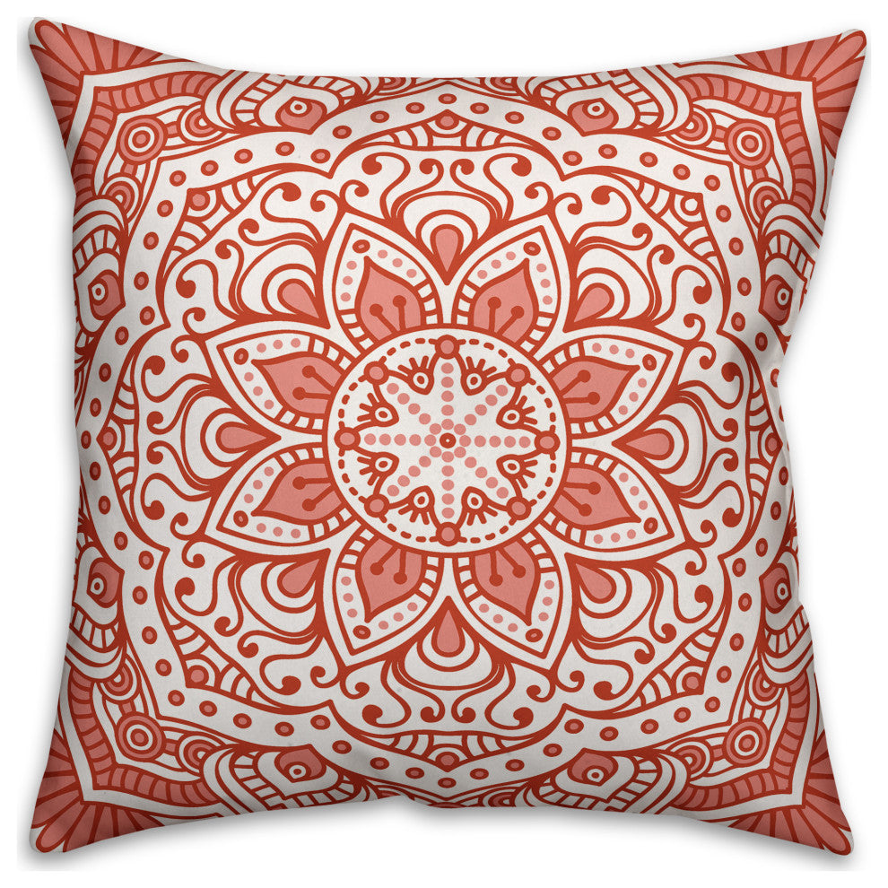 Coral Mandala 18x18 Spun Poly Pillow