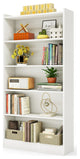 72" Tall Bookcase, 6-Tier White Bookshelf