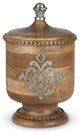 Wood and Metal Inlay Small Heritage Collection Canister