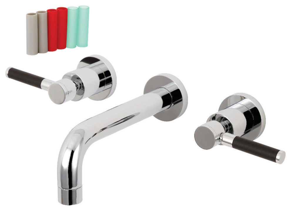 Kingston Brass KS8121DKL 2-Handle Wall Mount Bathroom Faucet, Polished Chrome