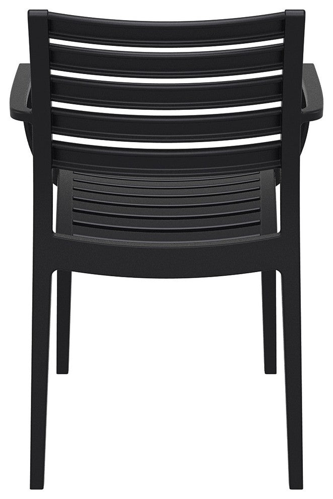 Artemis Outdoor Dining Arm Chair, Set of 2, Black