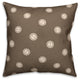 Tan Button Pattern Throw Pillow, 16"x16"