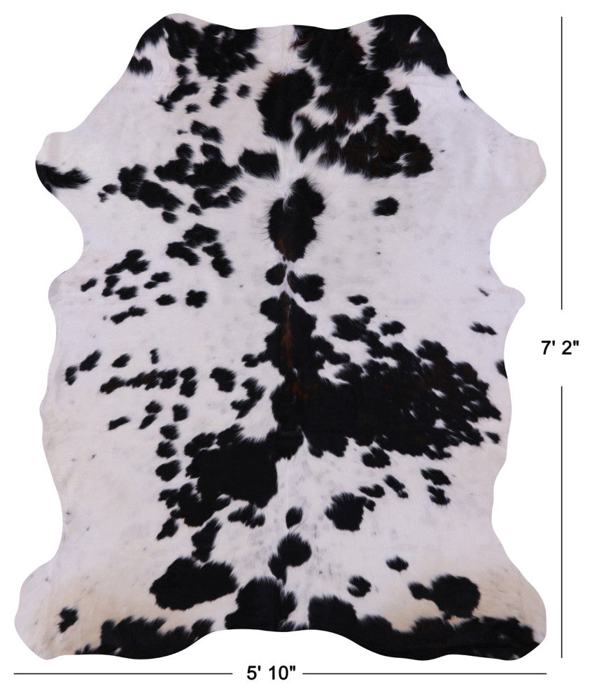 Black and White Natural Cowhide Rug 7' 2" X 5' 10" C1555