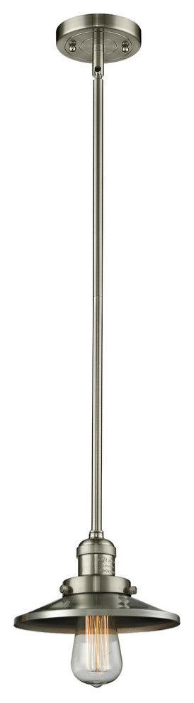 Railroad 1-Light LED Mini Pendant, Brushed Satin Nickel