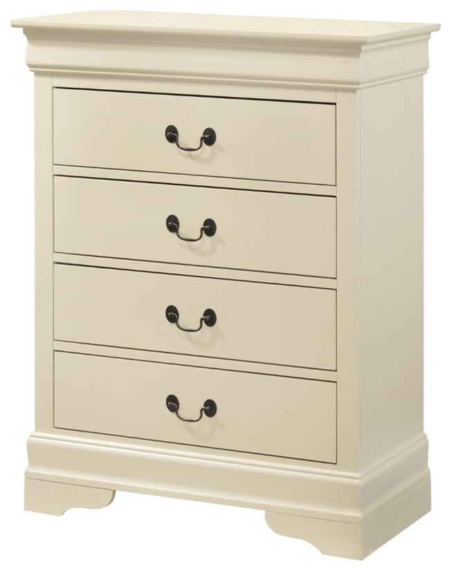 Louis Phillipe 4 Drawer Chest, Beige