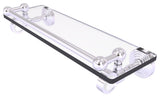 Pacific Grove 16" Glass Shelf with Gallery Rail, Satin Chrome