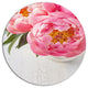 Full Bloom Pink Peony Flowers, Floral Round Wall Art, 23"