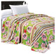 Blossom Flower Flannel Fleece Blankets, Green, Twin