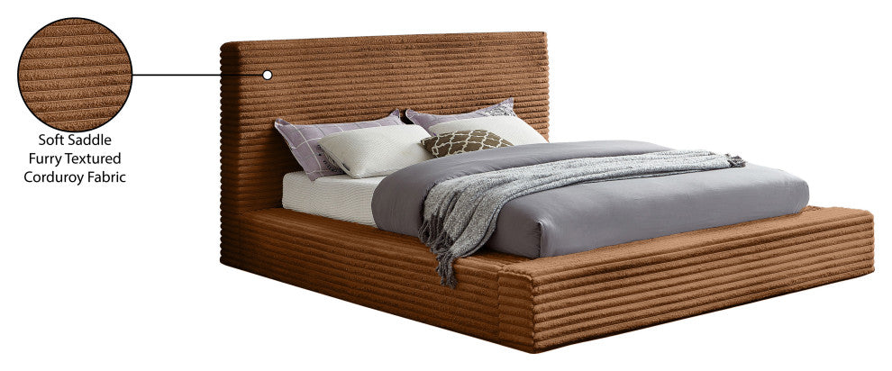 Dexter Upholstered Bed, Saddle, Queen, Corduroy Fabric