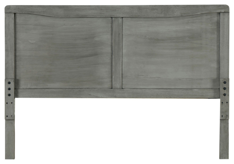 Stacey Rustic Wooden Queen Platform Bed, Rustic Gray