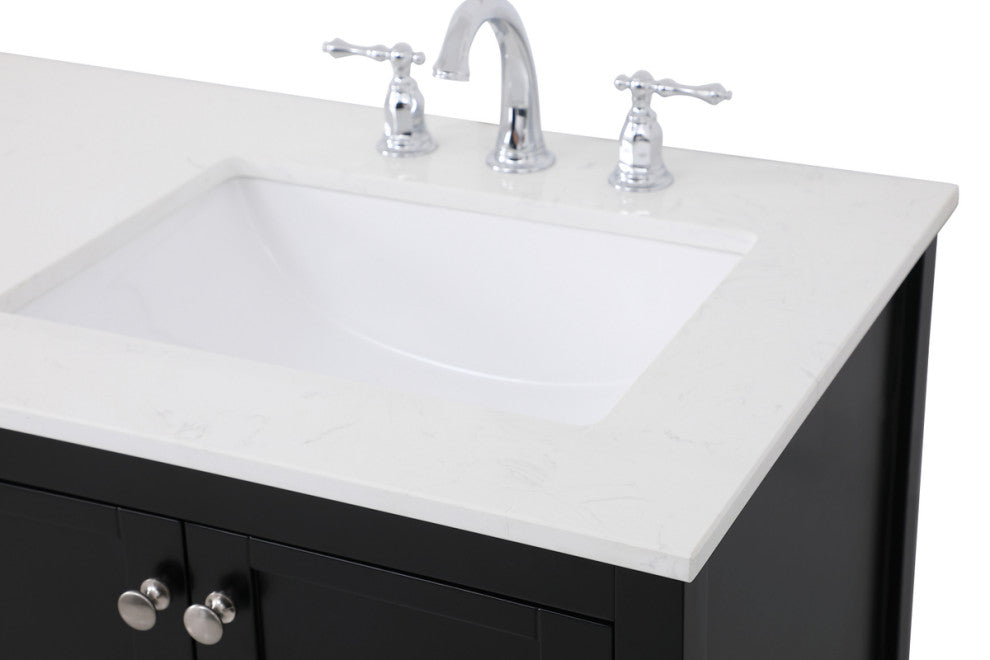 Tucker Black 60" Double Sink Bathroom Vanity