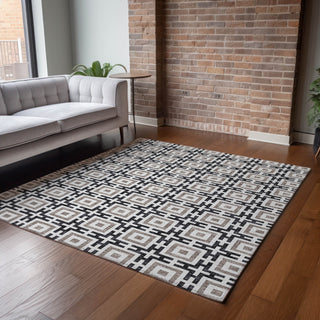 Addison Premium Washable Mayfield AMF139 Black 3' x 5' Rug