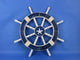 Decorative Steering Wheel on a Ship, Dark Blue, 18"