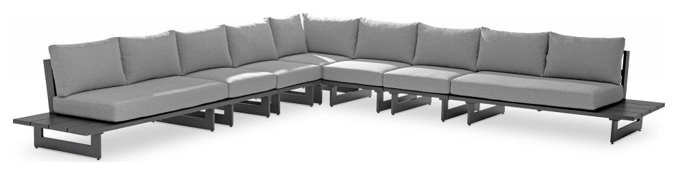 Maldives Grey Water Resistant Fabric Outdoor Patio Modular Sectional
