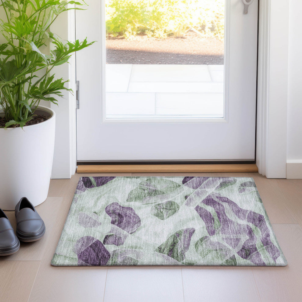Machine Washable Indoor/Outdoor Chantille ACN1863 Aloe 1'8" x 2'6" Rug