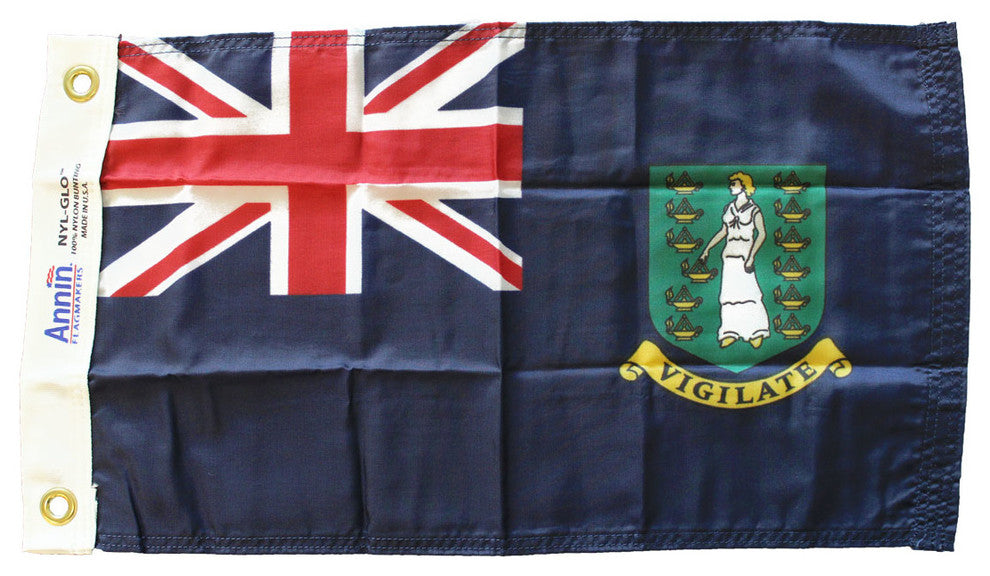 British Virgin Islands, Blue, 12"x18" Nylon Flag