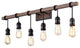 Amber 6-light Wall Sconce in Antique Black and Faux Wood Grain Finish
