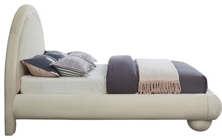 Madrid Upholstered Bed, Cream, Queen, Velvet
