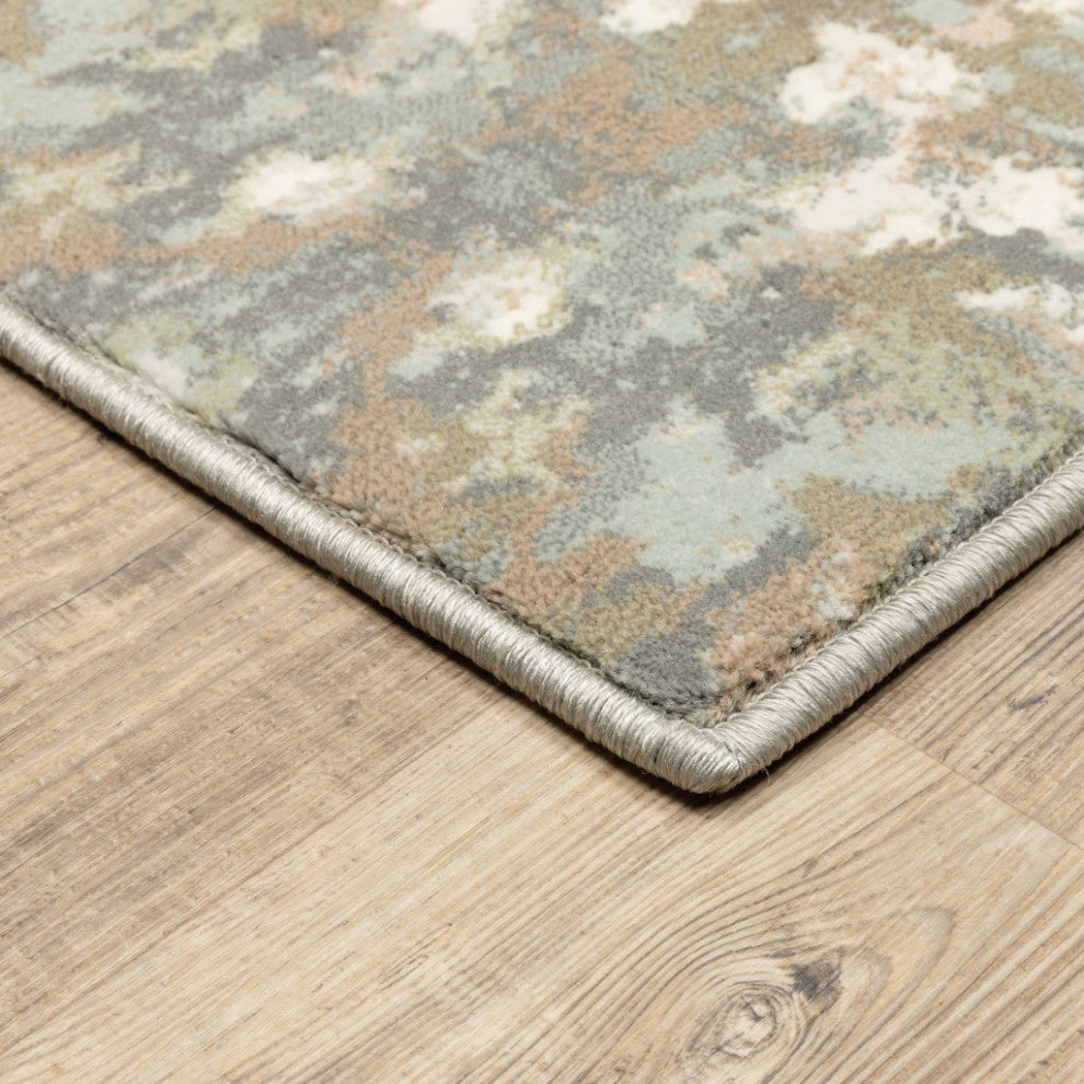 HomeRoots 9' x 12' Ivory Gray Abstract Ikat Indoor Area Rug