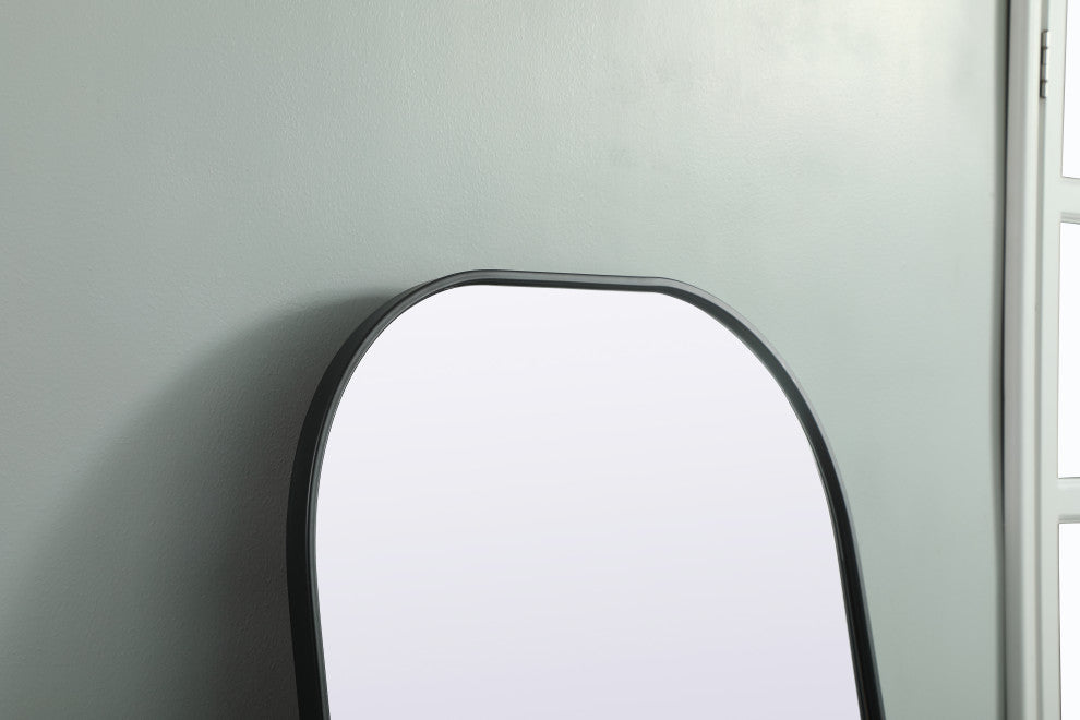 Metal Frame Arch Full Length Mirror 28X74 Inch, Black