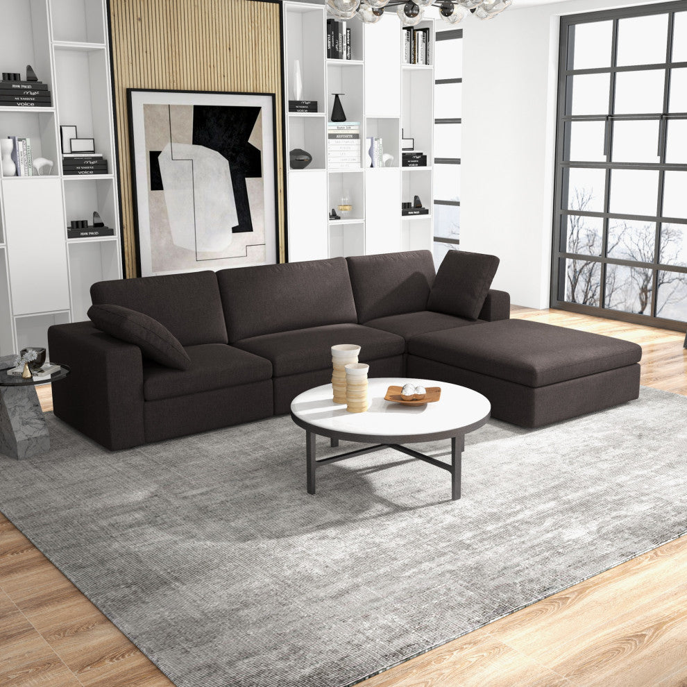 Texas Mid-Century Modern Corner Sofa, Grey