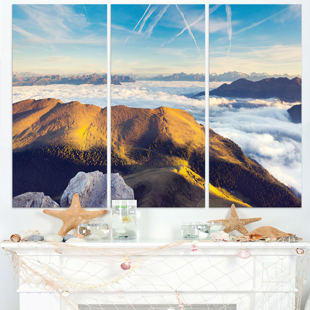 "Fantastic View of Val Gardena Valley" Metal Wall Art, 3 Panels, 36"x28"