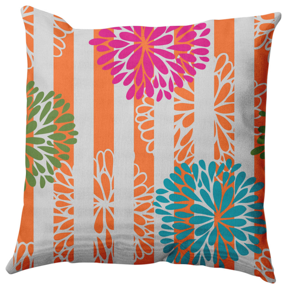 Flower Bursts Decorative Throw Pillow, Pink, 26"x26"