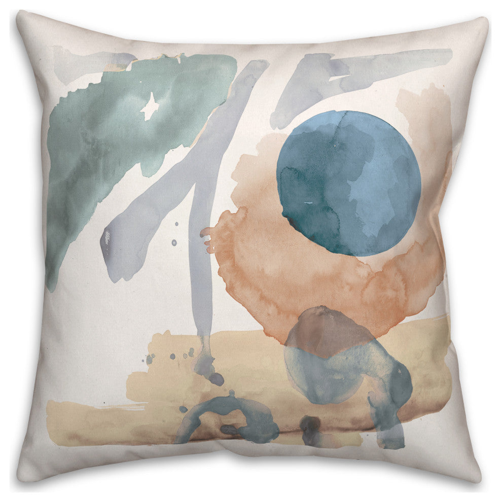 Organic Watercolor Abstract 18x18 Spun Poly Pillow