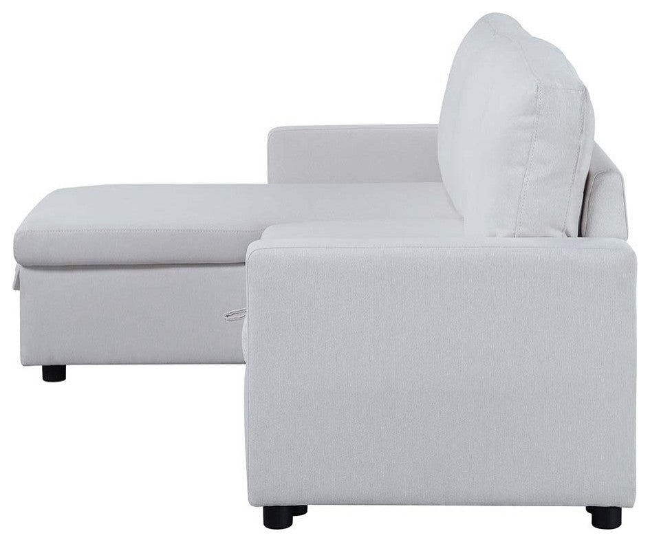 Acme Hiltons Sleeper Sectional Sofa With Storage White Fabric