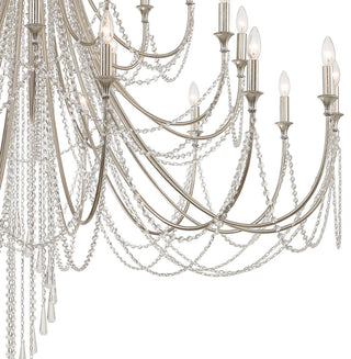 Crystorama ARC-1929-SA-CL-MWP, 28 Light Chandelier, Antique Silver