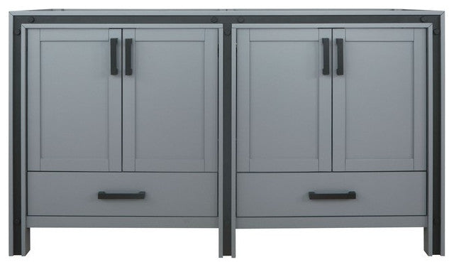 Ziva Transitional Dark Grey 60" Vanity Cabinet Only
