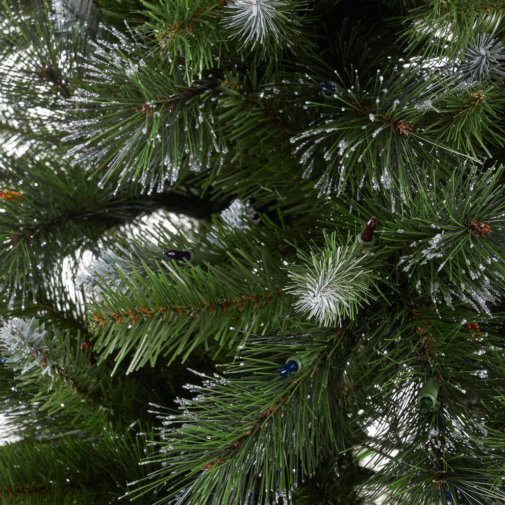 9' Mixed Spruce Artificial Christmas Tree, Pre-Lit Multi-Colored