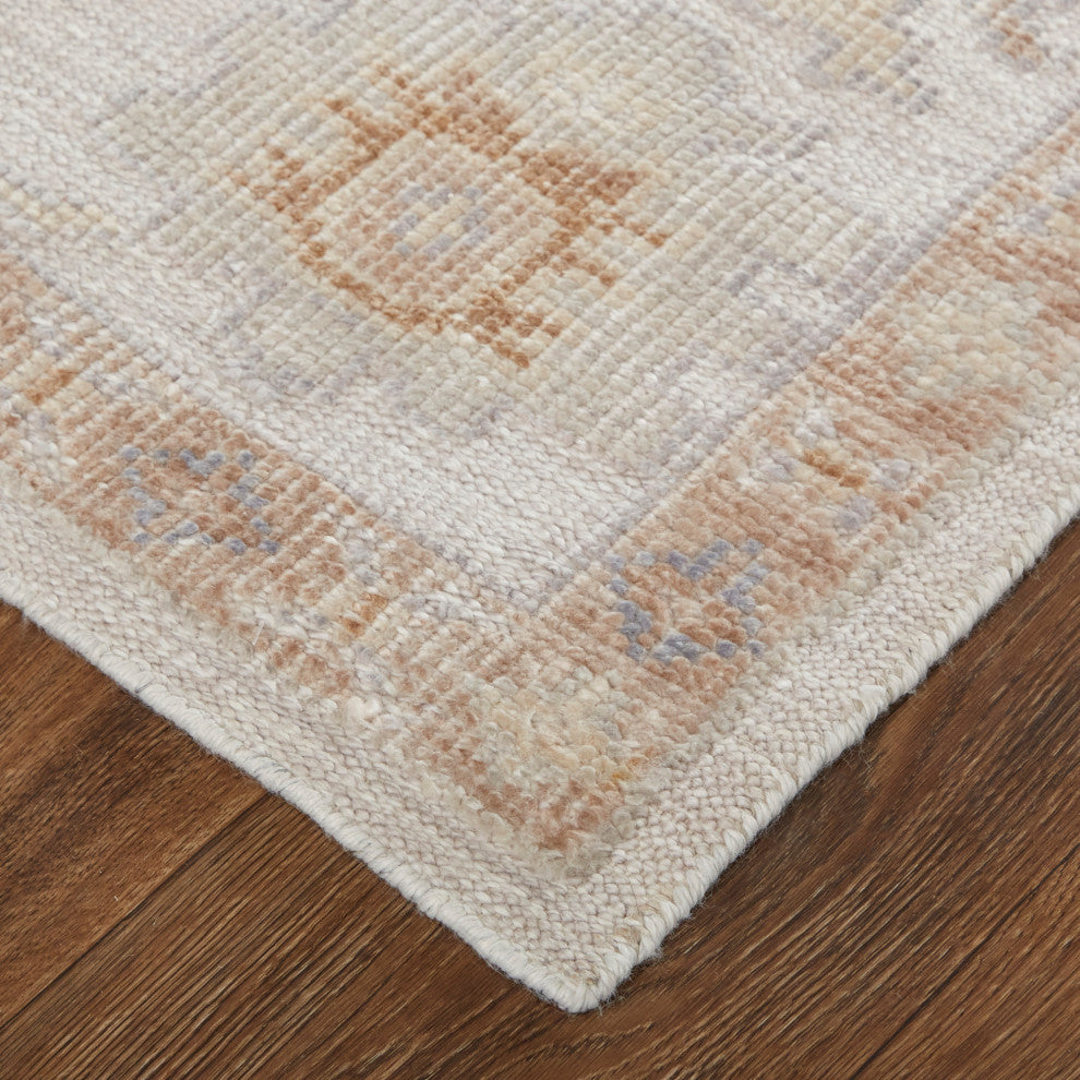 Weave & Wander Tierney Eco Friendly PET Oushak Rug, Warm Gray/Ivory Cream, 9' X