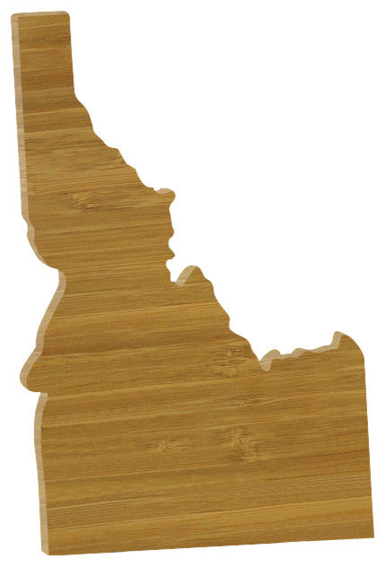 State Shaped Cutting Boards, Amber Bamboo, Idaho
