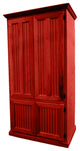 Extra Wide Coastal Kitchen Pantry Cabinet, Persimmon Red