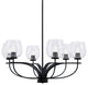 Cavella 6 Light Chandelier, Matte Black Finish, 6" Clear Bubble Glass