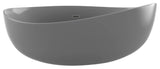 CastelloUSA Newport 71" Solid Surface Stone Resin Freestanding Bathtub, Gray