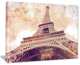 "Paris Eiffel Tower Paris Postcard Design" Cityscape Wall Art, 40"x30"