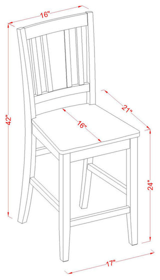 5 Pc Counter Height Pub Set High Table And 4 Kitchen Chairs